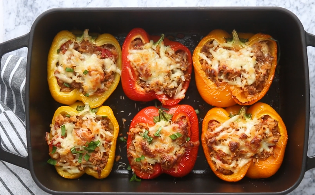 Italian Stuffed Peppers in Tomato Sauce