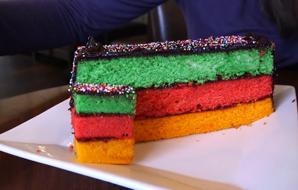 Rainbow Cookie Loaf Cake